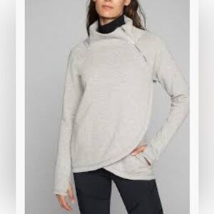 ATHLETA Sz 3X Cozy Karma Faux Wrap Funnel Zipper Neckline Super Cozy Comfort Top